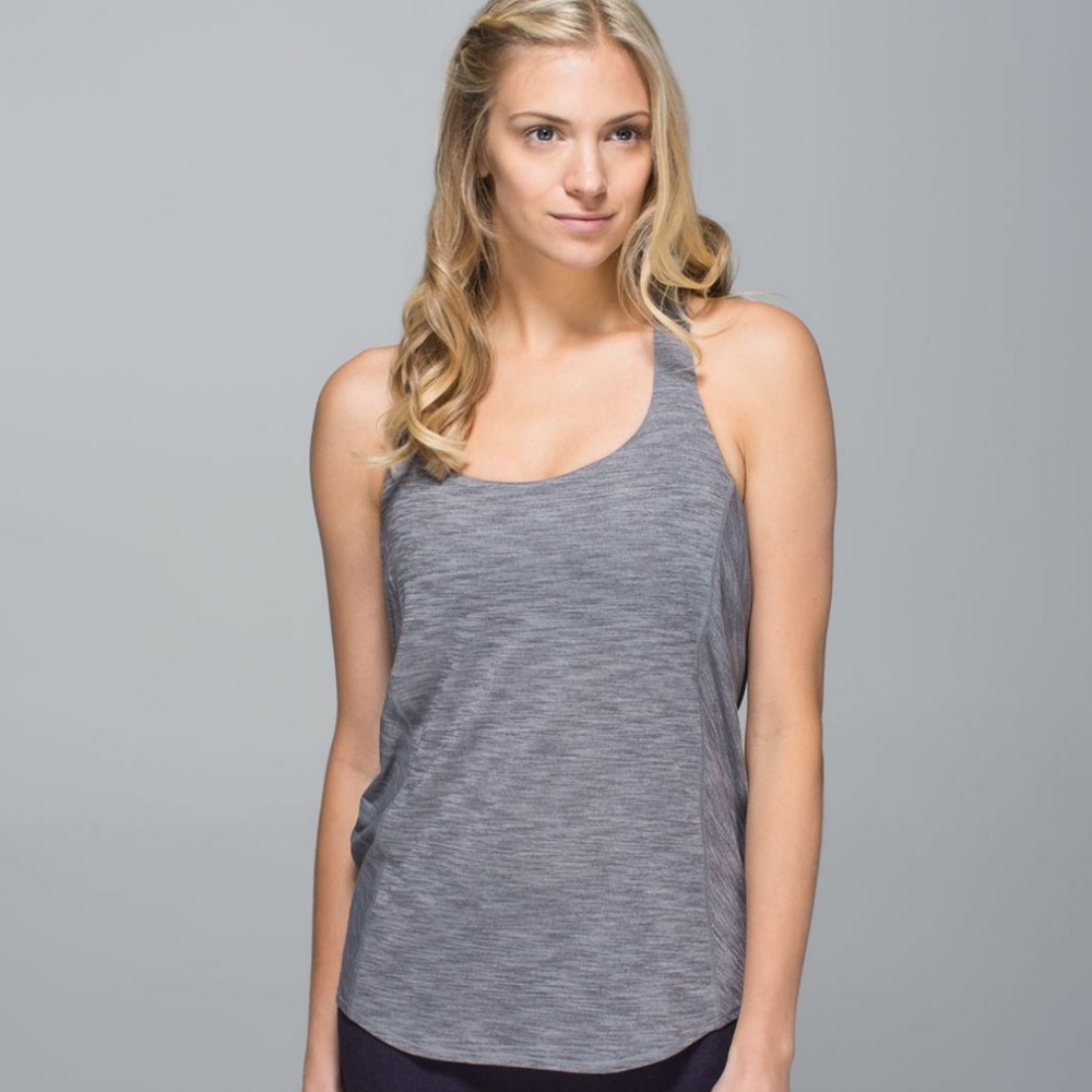 EUC 💎 Lululemon Wild Tank Heathered Slate / Dream Rose Deep Coal Black SIZE 4